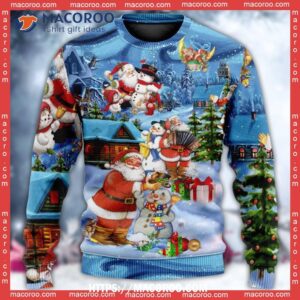 christmas santa and snowman best friends sweater ugly xmas sweater 2