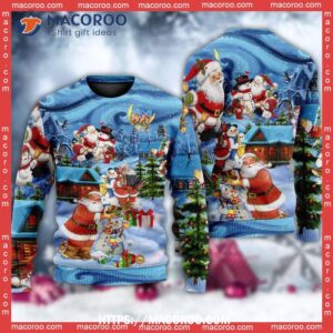 christmas santa and snowman best friends sweater ugly xmas sweater 3