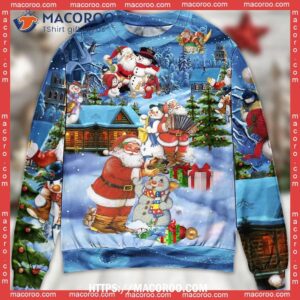 christmas santa and snowman best friends sweater ugly xmas sweater 4