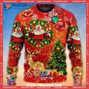 christmas santa claus drinking tree red light sweater red christmas sweater 4