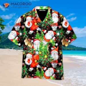 christmas santa claus has a daily life pattern of wearing colorful hawaiian shirts 0