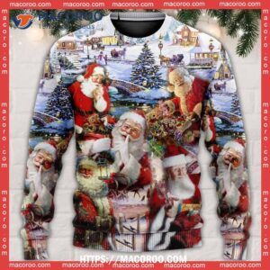 christmas santa i m just here for the ho s sweater mens ugly christmas sweater 4