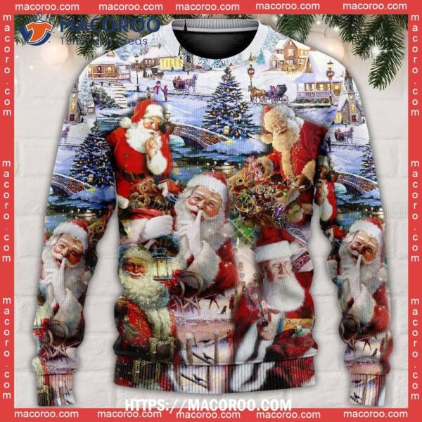 Christmas Santa I’m Just Here For The Ho’s Mens Ugly Christmas Sweater