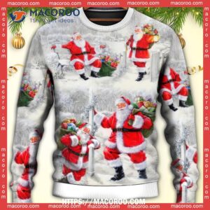 christmas santa is always with you art xmas sweater 4