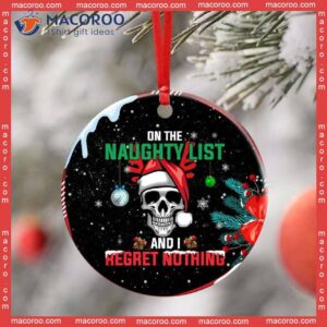 Christmas Skull Ceramic Ornament