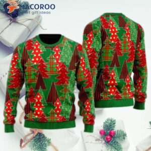 Christmas Tree Patchwork Fabric Pattern Ugly Sweater