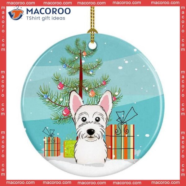 Christmas Tree Westie Ceramic Ornament