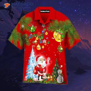 Christmas Tropical Red Hawaiian Shirts