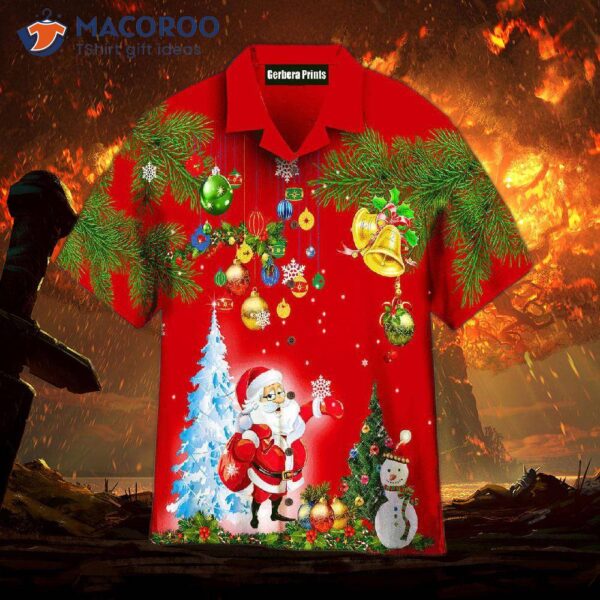 Christmas Tropical Red Hawaiian Shirts