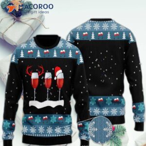 Christmas With Red Wine Ugly Sweater