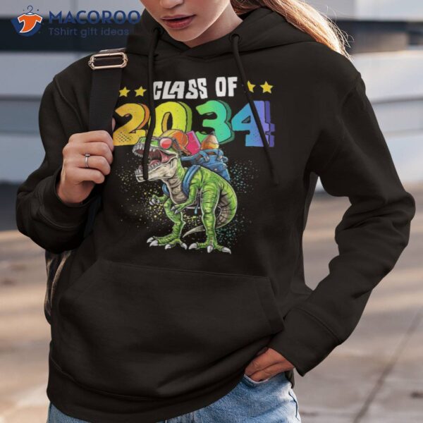 Class Of 2034 T Rex Dinosaur Kindergarten Back To School Boy Shirt