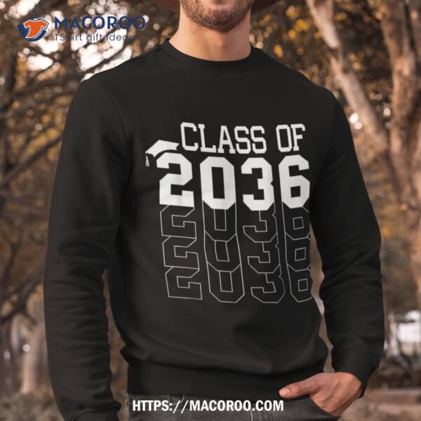 Class Of 2036 First Day School Grow With Me Graduation Shirt