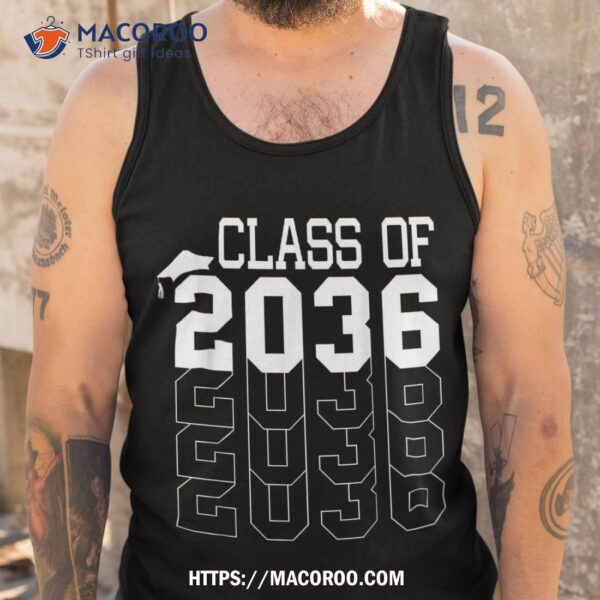 Class Of 2036 First Day School Grow With Me Graduation Shirt