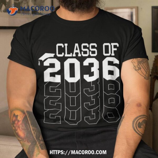 Class Of 2036 First Day School Grow With Me Graduation Shirt