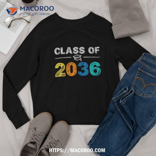 Class Of 2036 Grow With Me First Day Of School Graduation Shirt