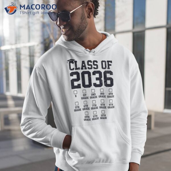 Class Of 2036 Grow With Me First Day School Graduation Shirt