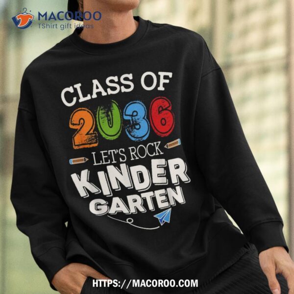 Class Of 2036 Let’s Rock Kindergarten Back To School Kids Shirt