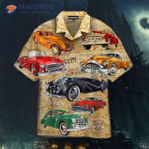 classic cars in the city hawaiian shirt 1