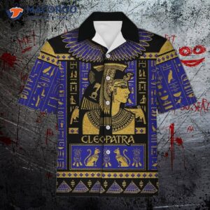 Cleopatra Blue And Black Hawaiian Shirts