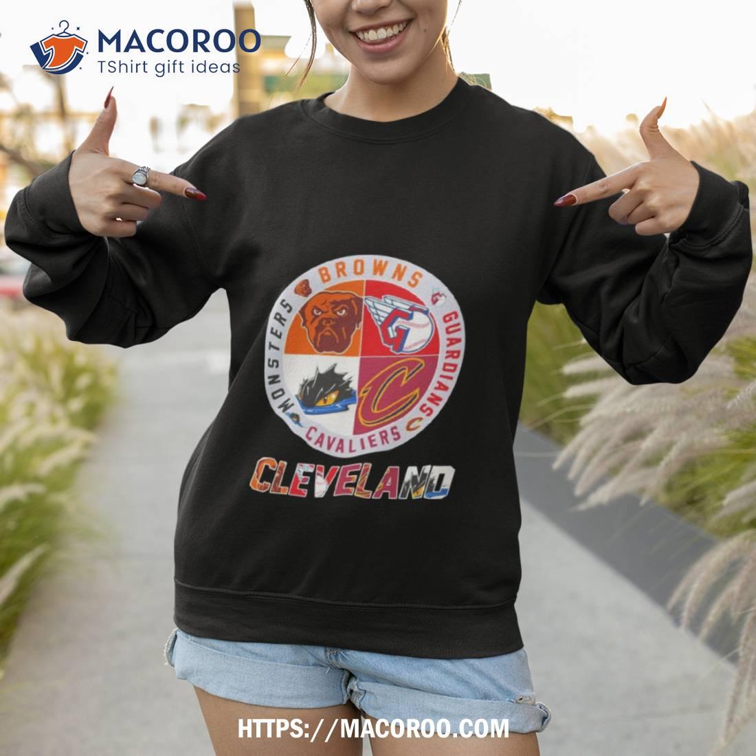 Cleveland Monsters Browns Guardians Cavaliers Logo Shirt Cleveland Monsters Browns Guardians Cavaliers Logo Shirt