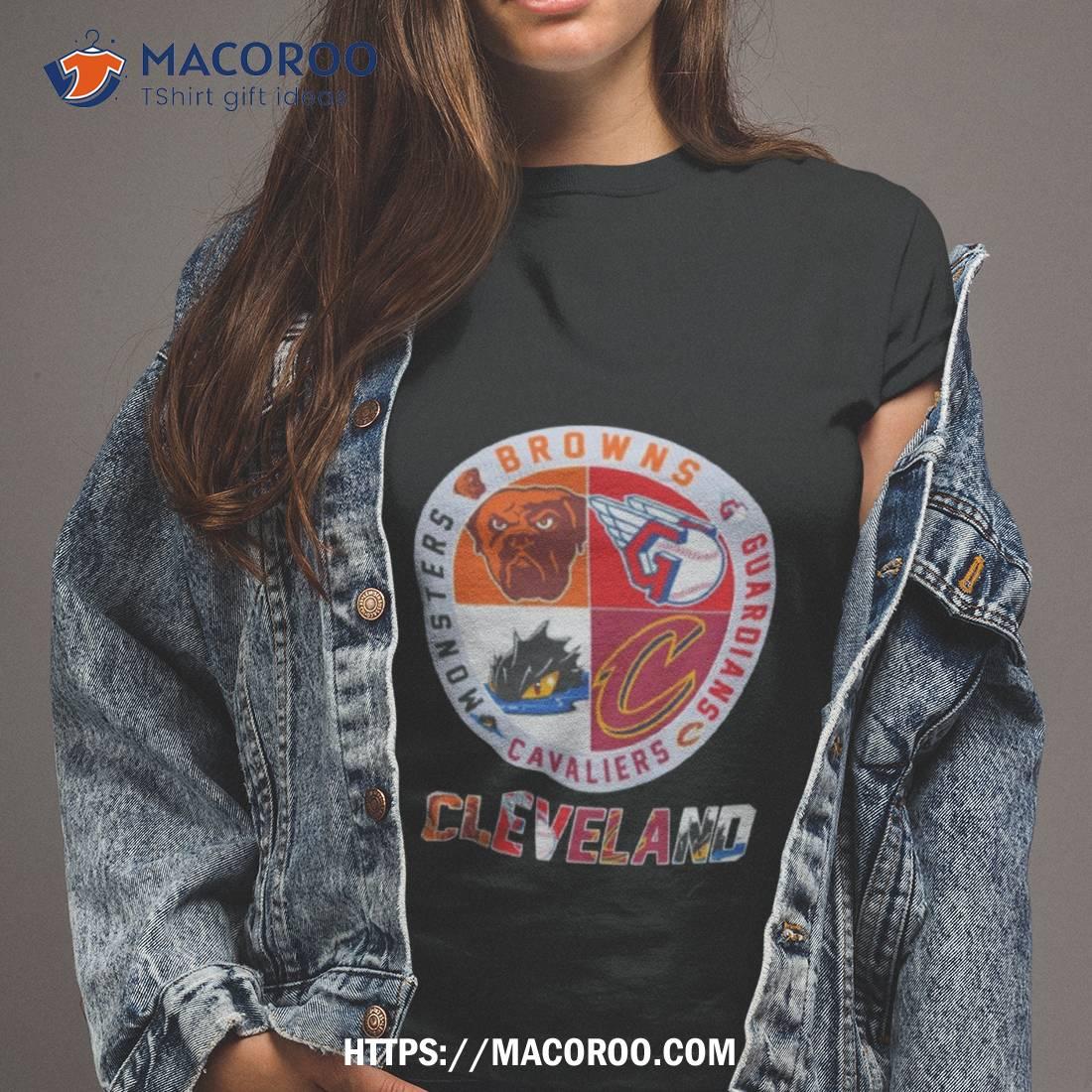 Cleveland Monsters Browns Guardians Cavaliers Logo Shirt Cleveland Monsters Browns Guardians Cavaliers Logo Shirt