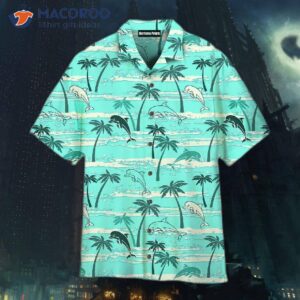 Coconut Trees, Dolphins, Palm And Hawaiian Shirts In The Summer
