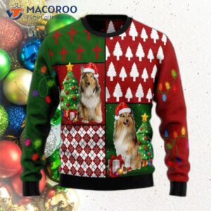 Collie “ho Ho Ho” Ugly Christmas Sweater