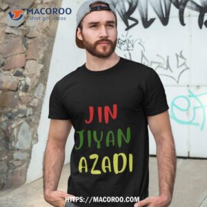 Colored Text Jin Jiyan Azadi Women Life Freedom Shirt