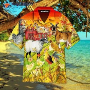 Colorful Animal Art Farmer Hawaiian Shirts