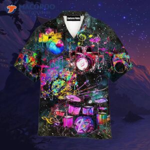 Colorful Drum Music Galaxy Hawaiian Shirts