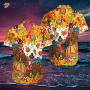 colorful festive thanksgiving hawaiian shirt 1