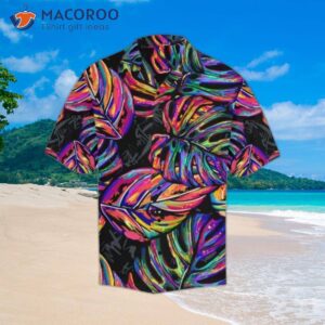 colorful leaf purple hawaiian shirt 0