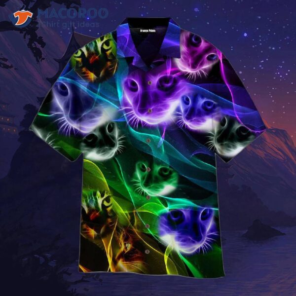 Colorful Light-cat Hawaiian Shirt