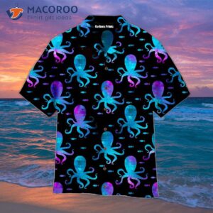 Colorful Octopus Undersea Black Hawaiian Shirts