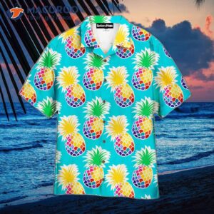 Colorful Pineapples And Blue Hawaiian Shirts