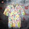 Colorful Rabbits And Easter Eggs Seamless Pattern Aloha Hawaiian Shirts For Men & Women