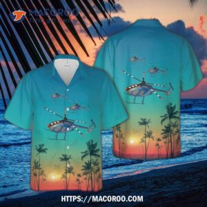 Columbus Police Hughes 500 Helicopter Hawaiian Shirt