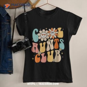 Cool Aunt Club Groovy Retro Funny Aunt Club Aunties Shirt