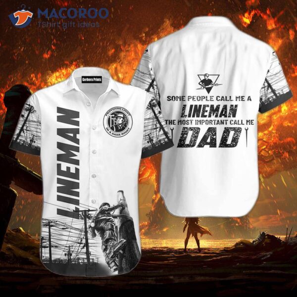 Cool Black And White Hawaiian Lineman Shirts