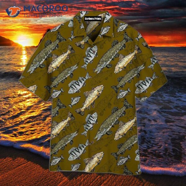 Cool Trout Fishing Green Hawaiian Shirts