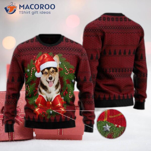 Corgi Wreath Ugly Christmas Sweater