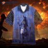 Cosmos Horus Pharaoh Anubis Face Blue Hawaiian Shirts