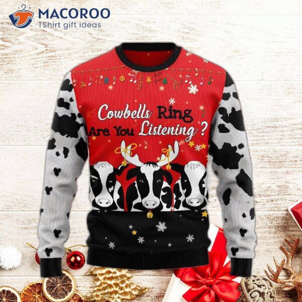 Cowbells Ring An Ugly Christmas Sweater