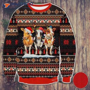 Cows’ Ugly Christmas Sweater With Lights