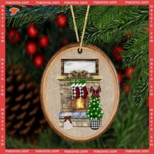 Cozy Fireplace Christmas Ceramic Ornament