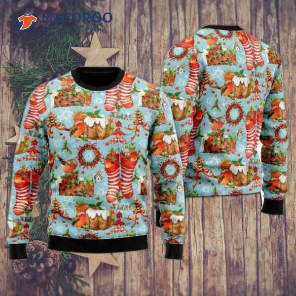 Cozy Robin Bird Ugly Christmas Sweater