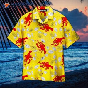 Crawfish, Shrimp, Lemon, And Yellow Hawaiian Pattern Shirts