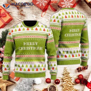 Crazy Green Christmas Pattern Ugly Sweater