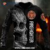 Crazy Skull Firefighter All Over Print 3D Hoodie, Skeleton Christmas Decoration
