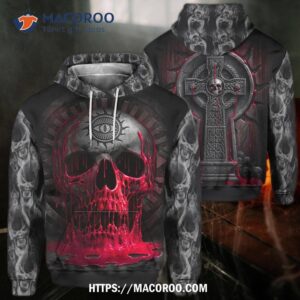 Cross Skull Passion All Over Print 3D Hoodie, Halloween Christmas Decoration